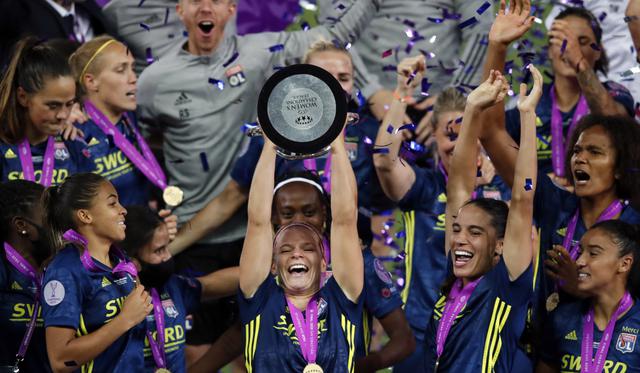 Así celebró Olympique de Lyon tras ganar la séptima Champions League femenina en su historia | Foto: AP