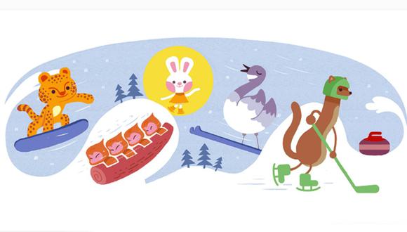 El doodle de hoy le da bienvenida a los Juegos Olímpicos de Invierno 2022 en Beijing. (Foto: Google)