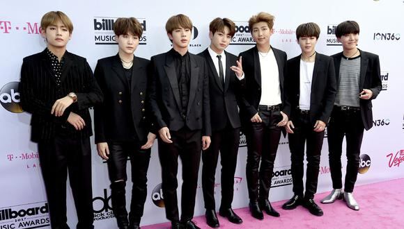 La agrupación sucoreana BTS en la alfombra roja de los Billboard Music Awards 2017. (Foto: Agencias)