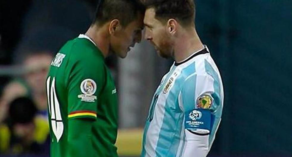 Lionel Messi tuvo un encuentro fuerte con el jugador boliviano Jhasmani Campos | Foto: Captura de Video