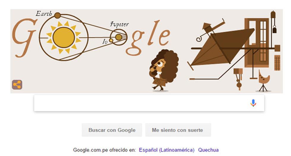 Google modificó su logotipo para celebrar el 340° aniversario de la Determinación de la velocidad de la luz. (Foto: Captura)