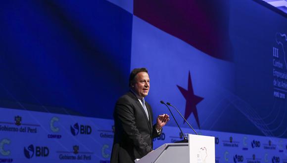 Juan Carlos Varela, presidente de Panamá, en la III Cumbre Empresarial de las Américas.