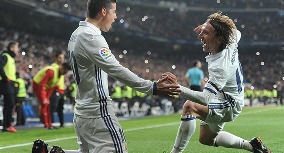 James Rodríguez y Luka Modric brillaron en la victoria del Real Madrid. (Foto: Getty Images)