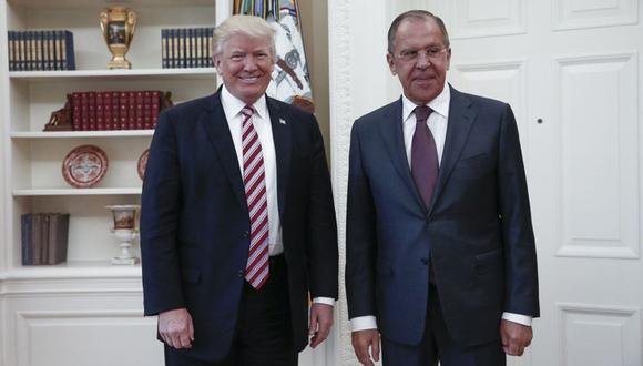 Donald Trump y el canciller de Rusia Serguéi Lavrov se reunieron el 10 de mayo en la Casa Blanca. (AFP).