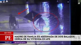 Ate: cámaras captaron asesinato de mujer a balazos en Av. Mariátegui