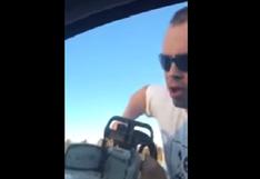 YouTube: Conductor sacó una motosierra durante pleito de tránsito