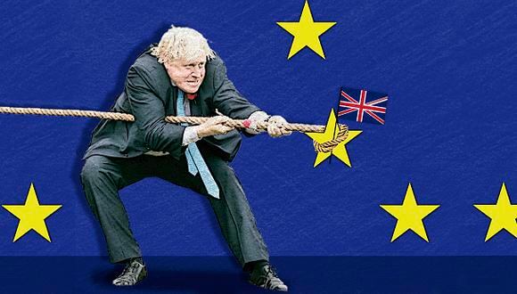 “Al prometer tomar medidas decisivas, Johnson se ganó a millones de desesperados votantes del ‘brexit’, obteniendo un apoyo masivo para los conservadores de la clase trabajadora, tradicionalmente captada por los laboristas”. (Ilustración: Rolando Pinillos Romero).