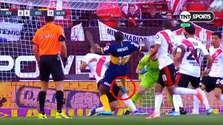 River vs. Boca: Jan Hurtado se salvó de la roja luego de criminal planchazo a Paulo Díaz | VIDEO