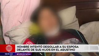 El Agustino: hombre intenta degollar a su esposa frente a sus hijos | VIDEO