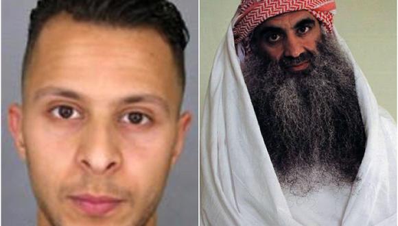 Salah Abdeslam (izquierda) es el principal acusado de los atentados de París del 2015. Khalid Sheikh Mohamed es sospechoso de ser el cerebro de los ataques del 11 de setiembre del 2001.