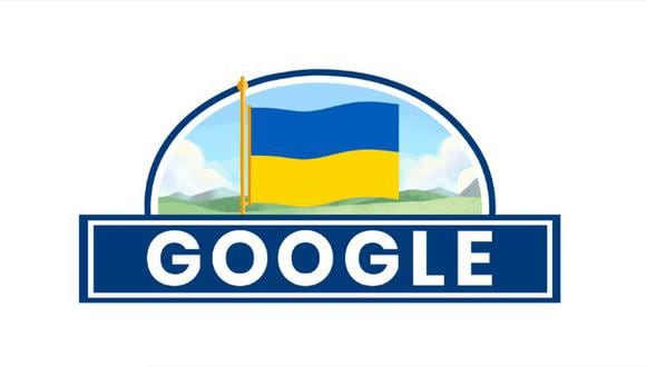 Los colores de Ucrania gobiernan el último doodle elaborado por Google. (Foto: Google)