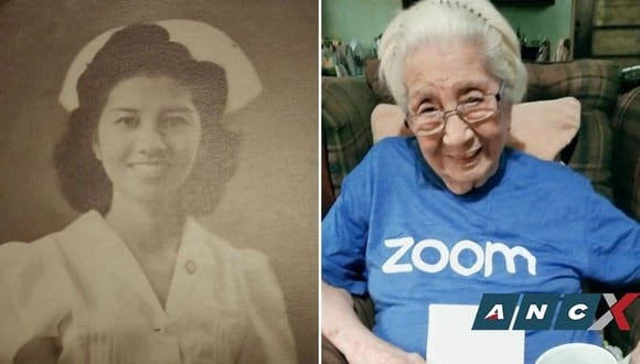 Lola Virginia Benigno Malay es el nombre de esta ancianita de 100 años que asistió a su primera reunión virtual de la universidad por Zoom (Foto: Facebook)