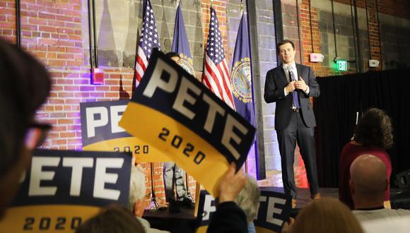 El conteo al 62% de los votos da una ventaja a Pete Buttigieg (26,9% de votos) sobre Bernie Sanders (25,1%) y Elizabeth Warren (18,3%). (AFP)