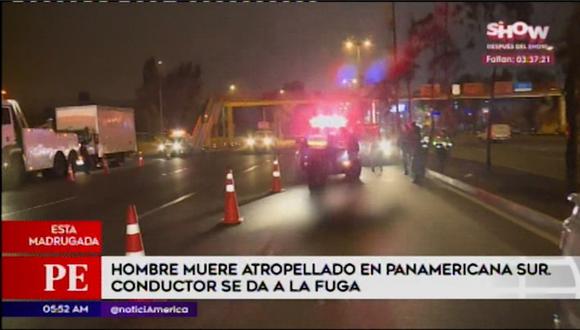 El accidente de tránsito ocurrió en la Panamericana Sur esta madrugada. (Captura: América Noticias)