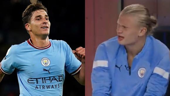 Julián Álvarez y Erling Haaland son los refuerzos del cuadro inglés para esta temporada. Foto: EFE/Manchester City.