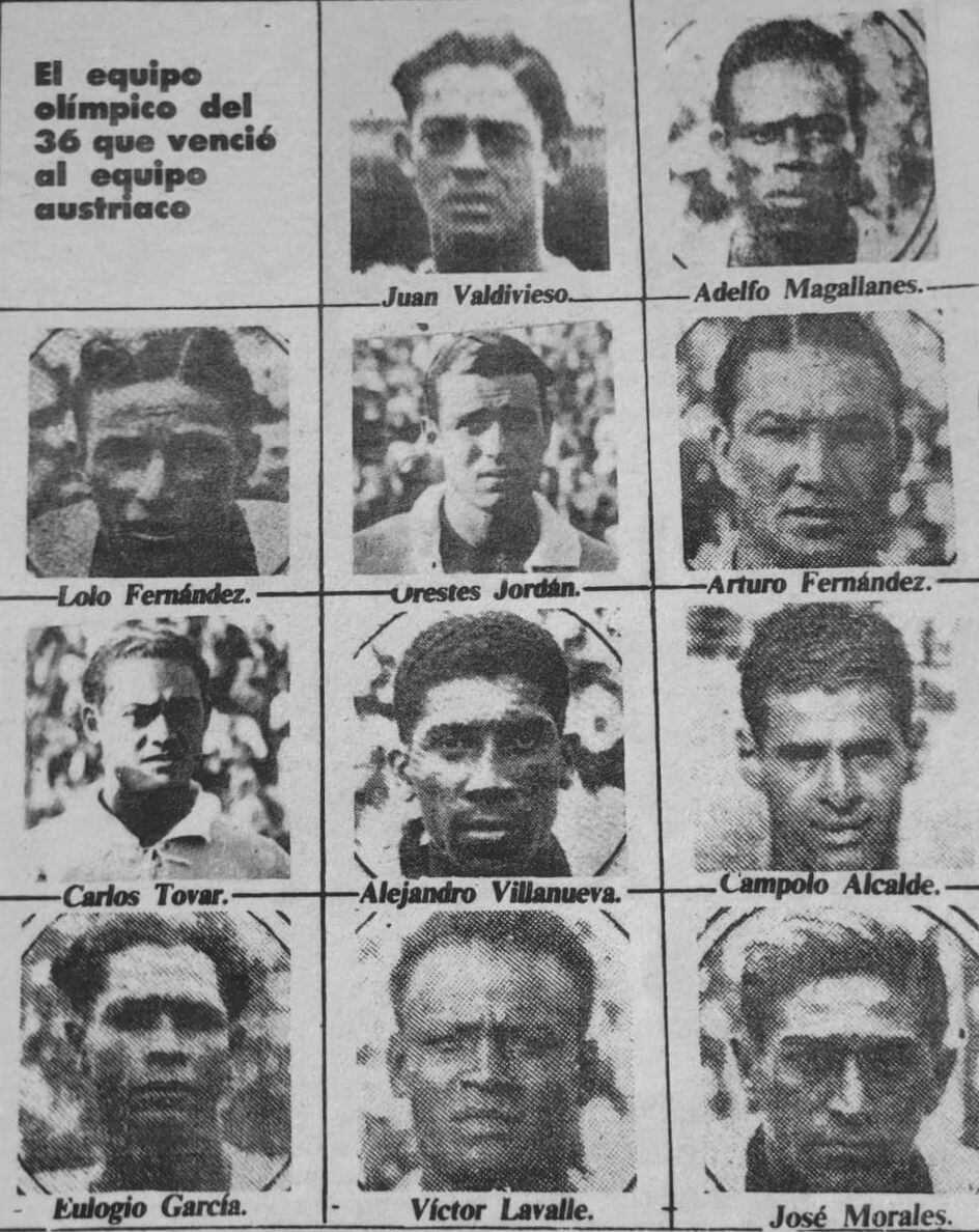 Equipo completo que jugó contra Austria en Berlín el 8 de agosto de 1936. (Foto: GEC Archivo Histórico)