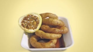 Picarones de quinua con miel de maracuyá