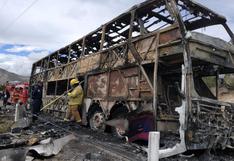 Ayacucho: al menos 20 pasajeros salvan de morir tras incendio de bus | FOTOS