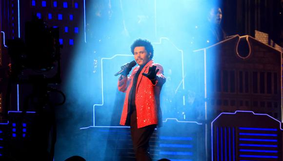 The Weeknd se encargó del espectáculo de medio tiempo del Super Bowl LV de Pepsi en el estadio Raymond James el 7 de febrero de 2021 en Tampa, Florida. (Foto: AFP)