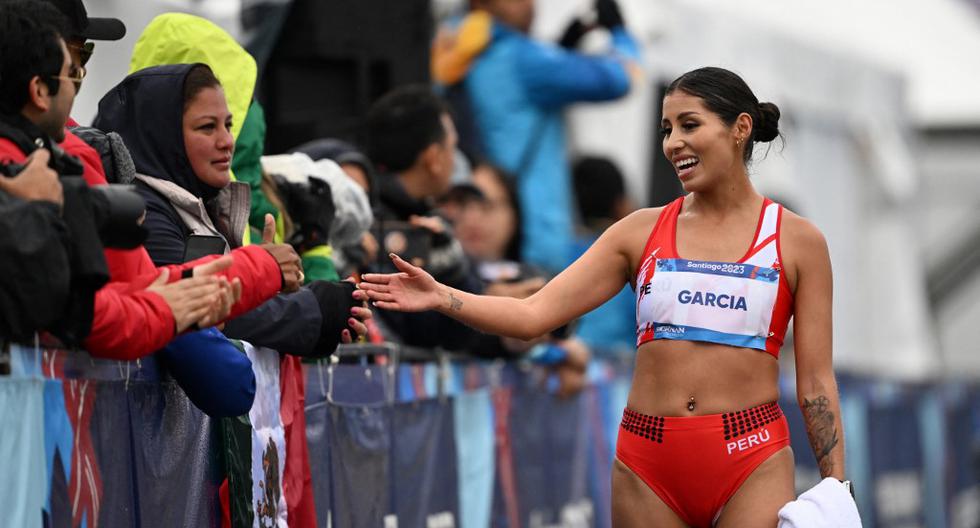 Kimberly García celebra su medalla de oro en Santiago 2023. Es, claramente, la mejor del continente. FOTO: AFP.