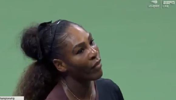 Serena Williams fue penalizada con un punto en contra en la final del US Open | Foto: captura