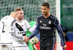 Cristiano Ronaldo pisó a jugador del Legia Varsovia al final del partido