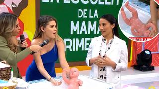 Brunella Horna se pone nerviosa al bañar un bebé en vivo: “lo está ahogando”