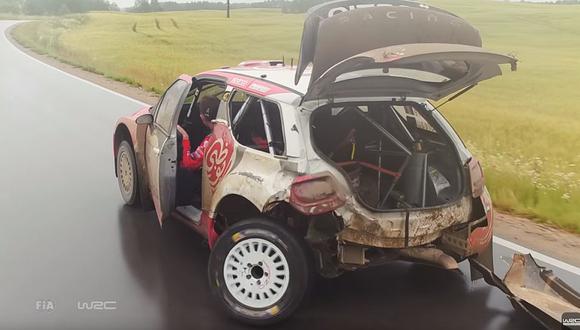El WRC grabó a Stéphane Lefebvre realizando prácticamente una hazaña y la subió a YouTube. (foto: captura)