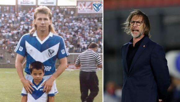 Gareca futbolista, en Vélez, el equipo de su padre: look punk. Gareca hoy, nuevo estilo pero el mismo: terno Tommy Hilfiger y ojo de Tigre.