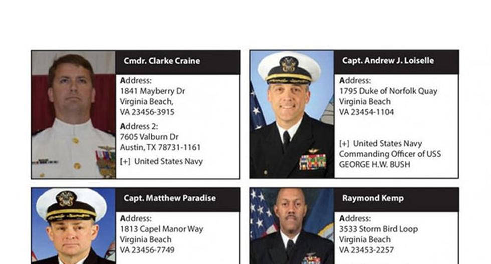 Estos son algunos de los oficiales que aparecen en la lista divulgada por el ISIS. (Foto: Infobae.com)