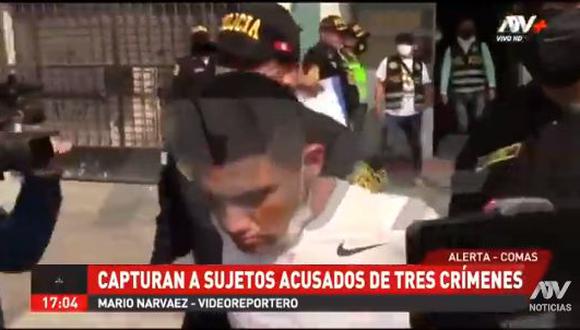 Jonathan Espinoza Sánchez (27) y Moisés Allende Valentín (29) serían quienes asesinado a dos hombre en un parque y a un transeúnte el pasado 19 de junio, según la Policía. (Foto: captura de video ATV+)