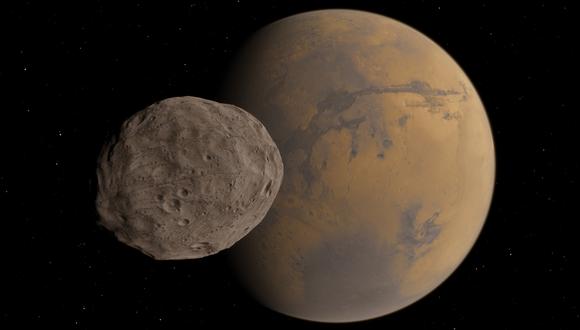 La nave abandonará el sistema lunar de Marte y traerá la muestra a la Tierra, completando el primer viaje de ida y vuelta al sistema lunar del planeta rojo. (Imagen: Shutterstock)