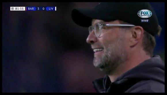 Barcelona vs. Liverpool: mira la reacción de Jürgen Klopp tras el golazo de Lionel Messi | Foto: Captura