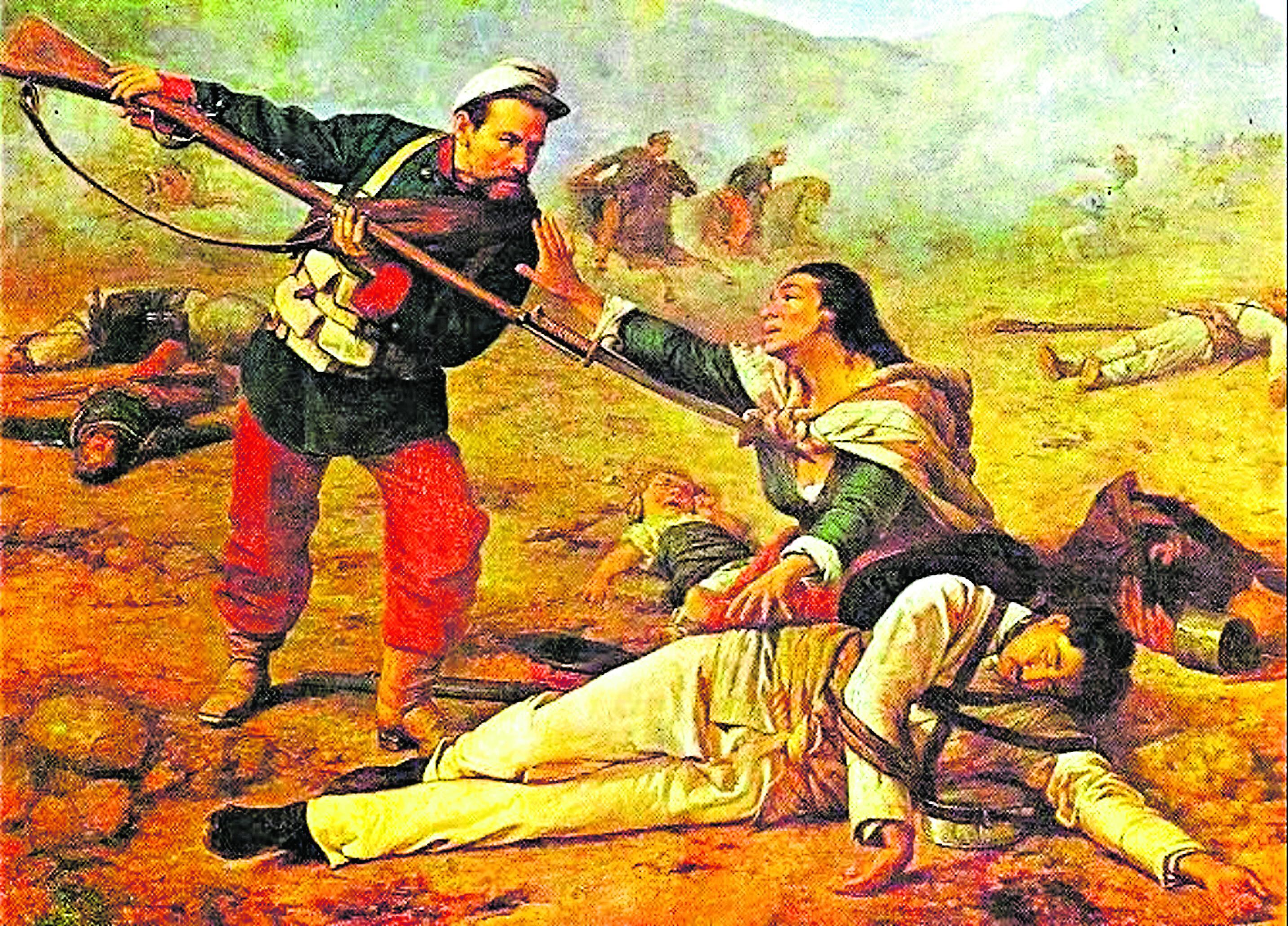 ‘El repase’, óleo del español Ramón Muñiz. El libro toma como referencia este cuadro para reconstruir la imagen de las rabonas.