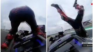 MotoGP: Fabio Quartararo giró en el aire y cayó de cabeza en el GP de Países Bajos [VIDEO]