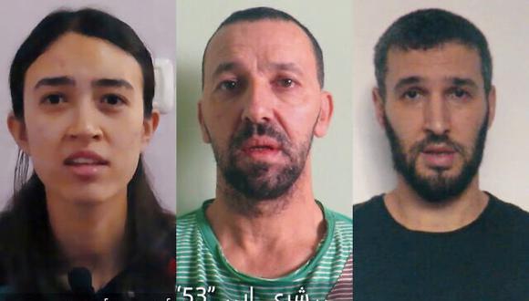Hamás publicó ayer un vídeo propagandístico que muestra a tres rehenes israelíes: Noa Argamani , Yossi Sharabi e Itay Svirsky. (Foto: X)