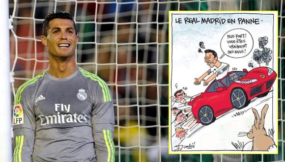 Caricatura de L'Equipe se burla de Cristiano Ronaldo
