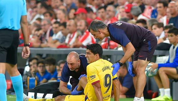 Barcelona vs. Athletic Bilbao: Luis Suárez estrelló balón en el poste y se lesionó. (Foto: AFP)