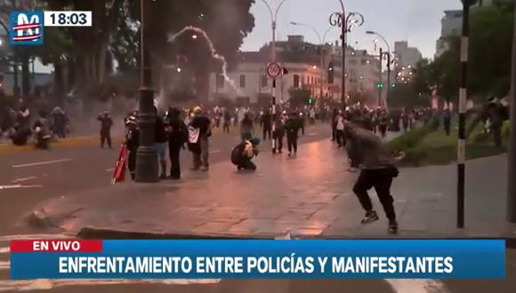 Nuevo enfrentamiento en el Cercado de Lima. (Foto: Canal N)
