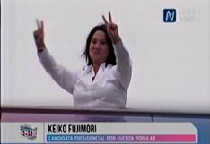 Keiko Fujimori da balconazo tras conocer resultados a boca de urna