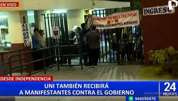 Grupos de manifestantes llegan a Lima y pernoctarán en la Universidad Nacional de Ingeniería. (24 Horas)