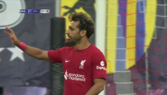 Gol de Salah para el 1-0 del Liverpool vs. RB Leipzig. (Foto: ESPN)