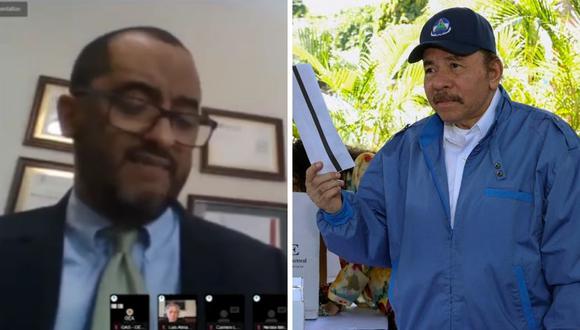 El embajador Arturo McFields (a la izquierda) denunció ante la OEA el carácter dictatorial del régimen de Daniel Ortega en Nicaragua el pasado 22 de marzo. (Foto: Captura de YouTube/Cesar Pérez-AFP).