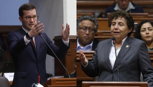 Alejandro Cavero cuestionó a Susel Paredes y la congresista le respondió por alusión. (Foto: Congreso)