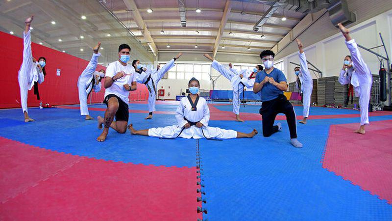 Deportistas de taekwondo se preparan en la VIDENA buscando clasificación a Cali 2021. (Foto: Proyecto Legado)