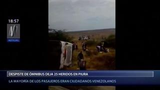 Piura: 25 heridos dejó accidente de bus en ruta Talara - Sullana