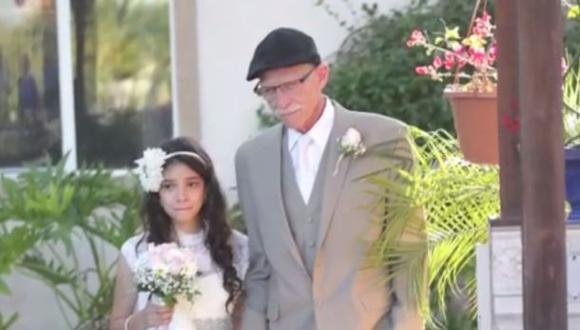 Antes de morir, lleva a su hija de 11 años al altar