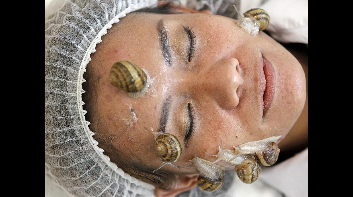 Usan caracoles para tratamiento facial en Tailandia - 6