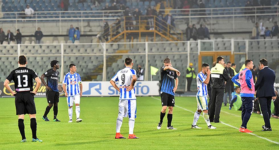 Momentos de pánico se vivieron durante el partido Pescara vs Atalanta, por la fecha 10 de la Serie A de Italia, por un fuerte temblor que asustó hasta los mismos jugadores. (Foto: Getty Images)