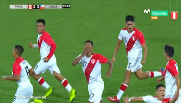 Perú vs. Chile: Yuriel Celi y Nicolás Figueroa y los dos goles en tres minutos | Foto: Captura